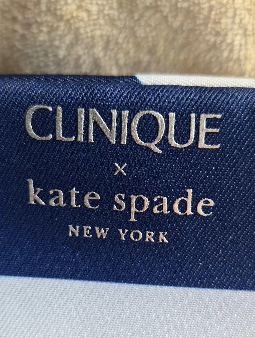 Clinique x Kate Spade New York Navy Polka Dot Cosmetic Makeup Bag Pouch